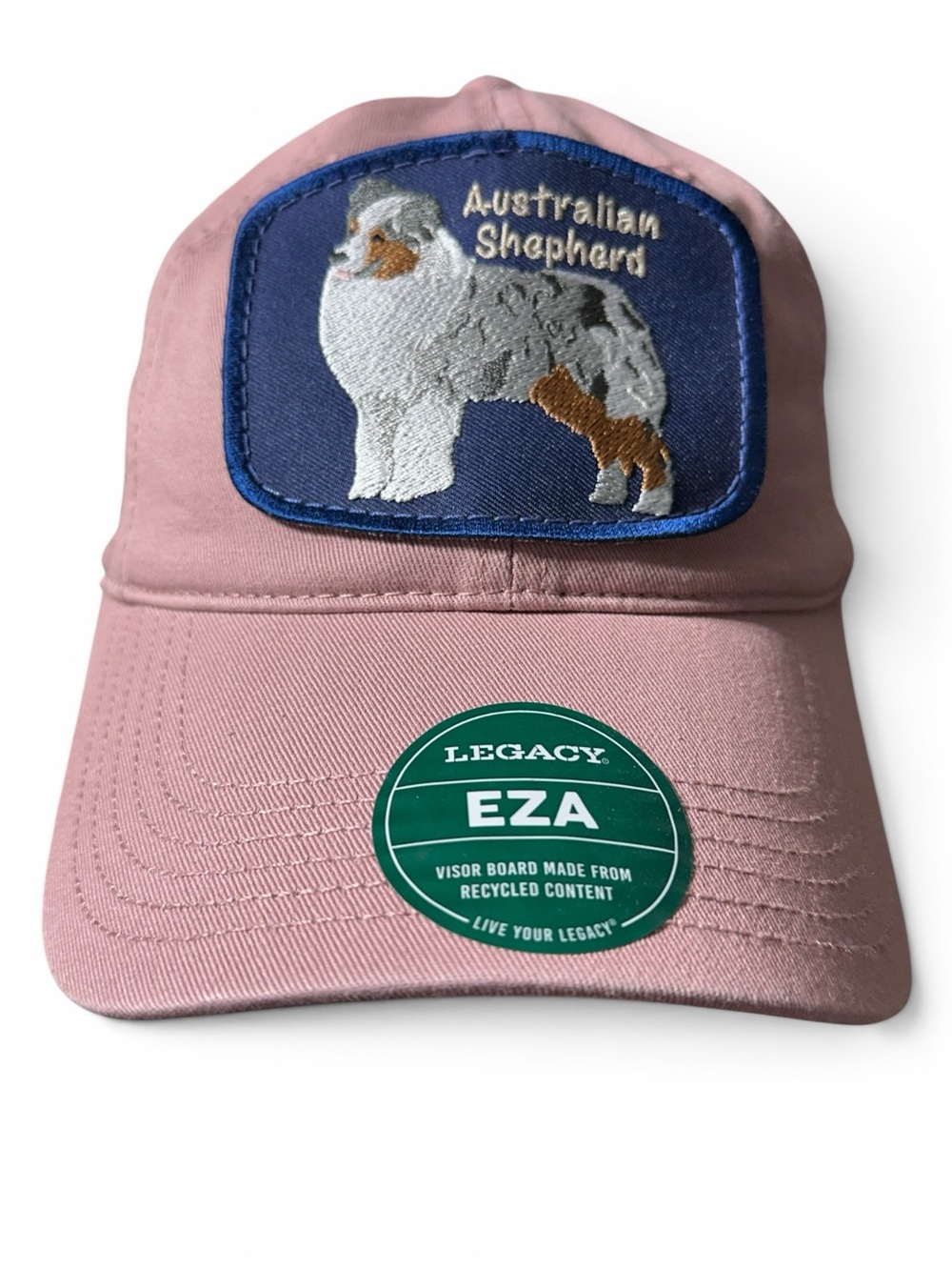 Legacy Dusty Pink Australian Shepherd dog patch hat Cap NWT Unisex P&P Co